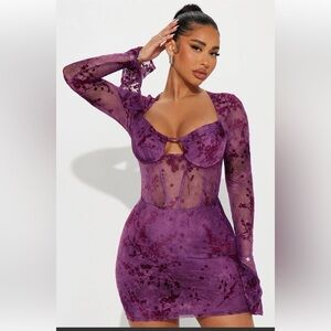 Fashion Nova Riley Mesh Mesh Mini Dresss